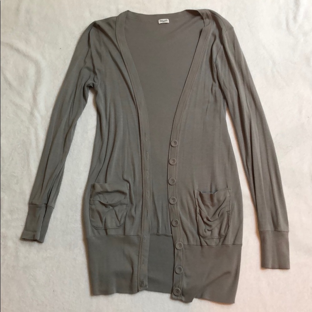 Splendid Basic Grey Button Down Cardigan - image 1